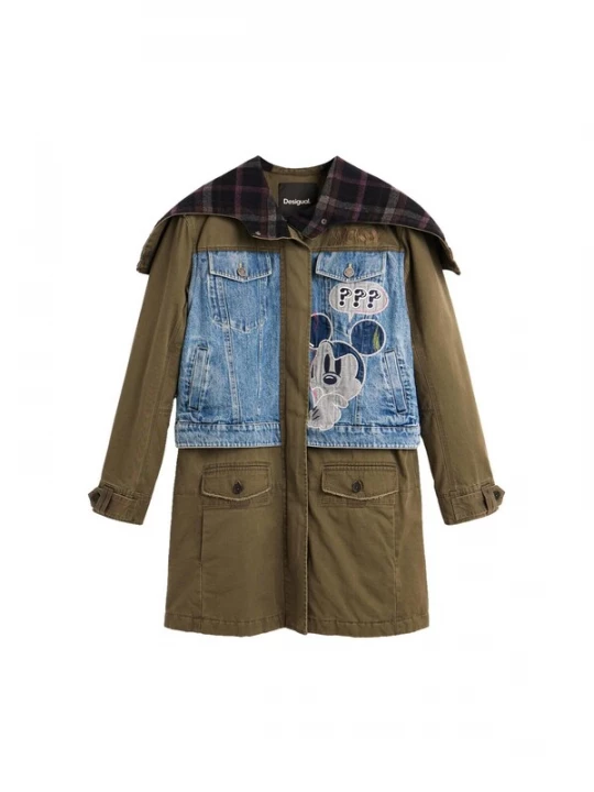 Obrázek produktu Desigual Přechodová parka 'Desigual x Disney™' modrá džínovina / tmavě modrá / olivová / cyclam