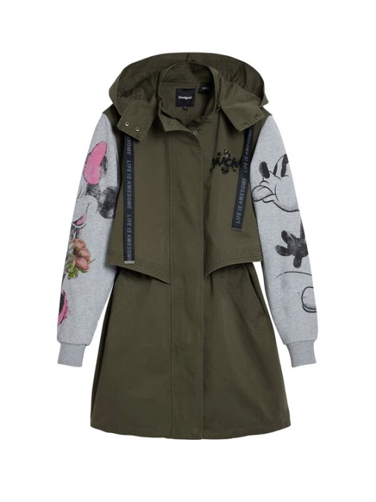 Obrázek produktu Desigual Přechodová parka  světle šedá / khaki / mix barev