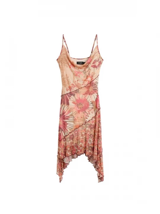 Obrázek produktu Desigual Šaty 'Asymmetric' béžová / hnědá / pink