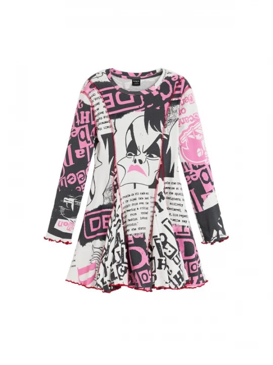 Obrázek produktu Desigual Šaty 'Cruella Disney' světle růžová / černá / bílá