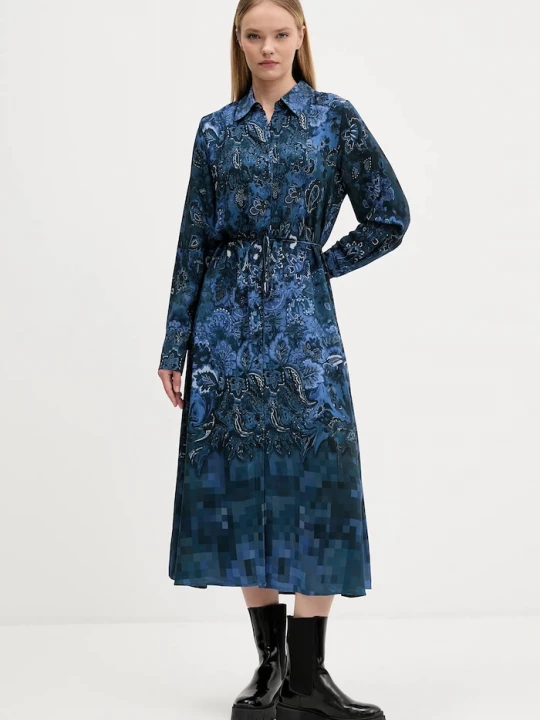 Obrázek produktu Desigual Šaty Desigual CAMISEROLICUAD modrá