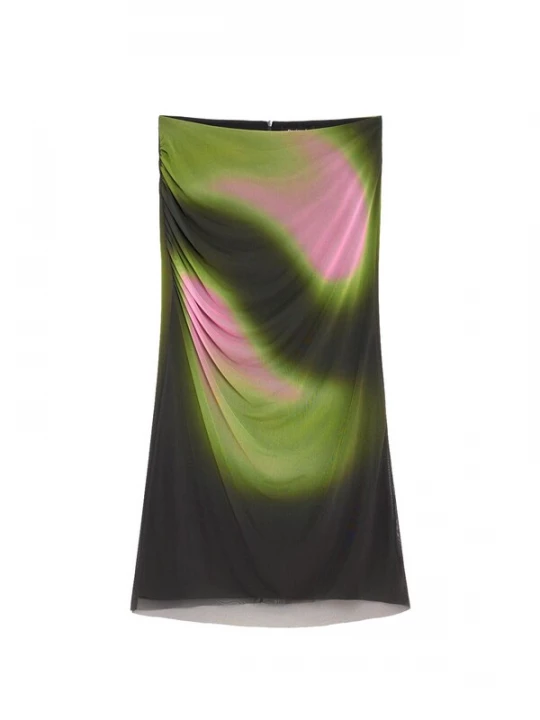 Obrázek produktu Desigual Sukně olivová / růžová / černá
