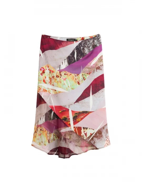 Obrázek produktu Desigual Sukně světle zelená / růžová / tmavě červená / černá