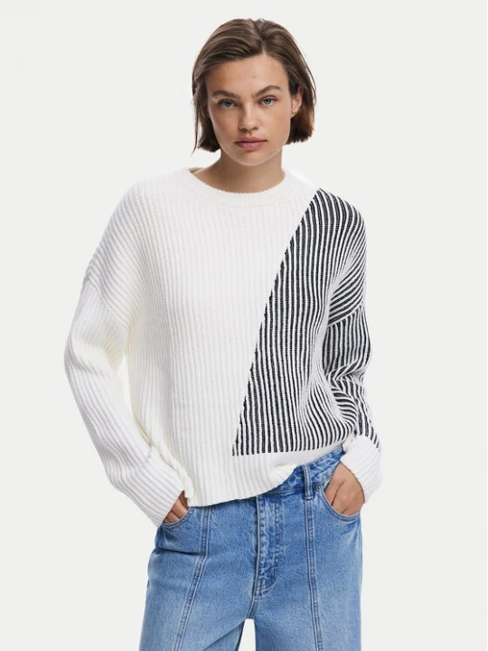 Obrázek produktu Desigual Svetr Nome 25WWJF26 Bílá Regular Fit