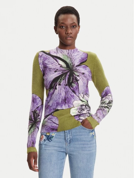 Obrázek produktu Desigual Svetr Orquidea Lacroix 25WWJF42 Zelená Regular Fit