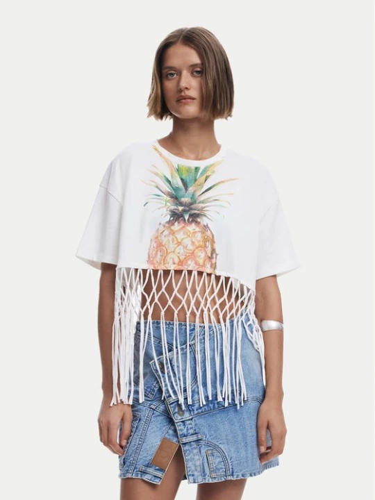 Obrázek produktu Desigual T-Shirt 25SWTKAN Écru Regular Fit Krémová