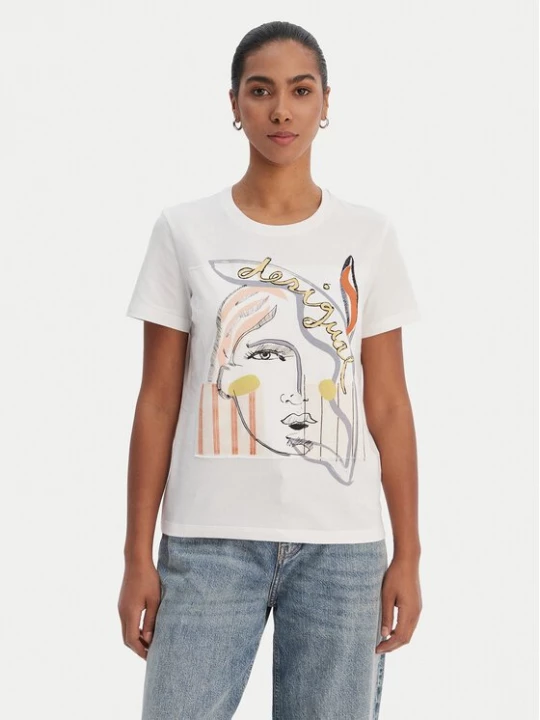 Obrázek produktu Desigual T-Shirt 26SWTK51 Bílá Regular Fit