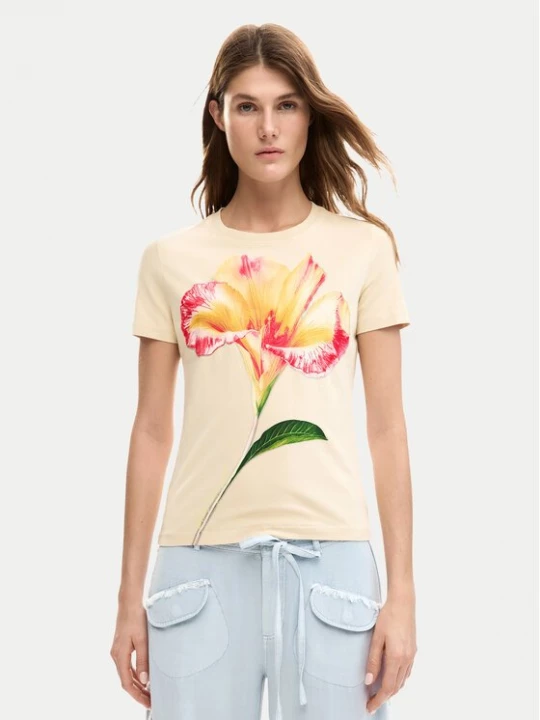 Obrázek produktu Desigual T-Shirt Estocolmo 26SWTK03 Béžová Regular Fit