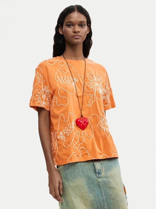 Obrázek produktu Desigual T-Shirt Genova 26SWTK48 Oranžová Regular Fit