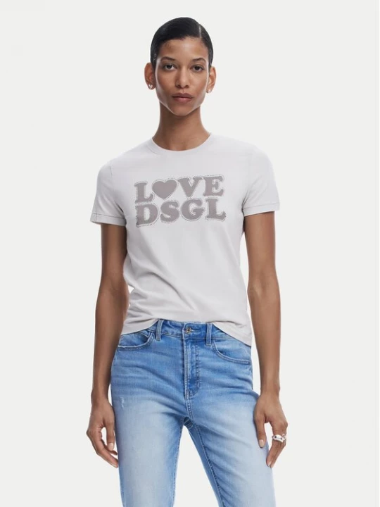Obrázek produktu Desigual T-Shirt Love Dsgl 25SWTK10 Šedá Regular Fit
