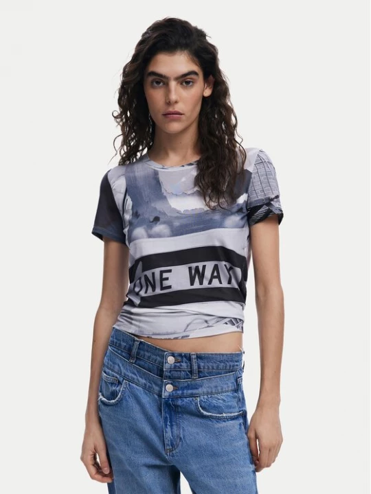 Obrázek produktu Desigual T-Shirt Potomac 25SWTKA0 Šedá Slim Fit