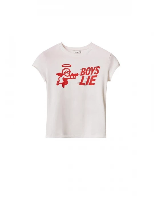 Obrázek produktu Desigual Tričko 'Boys Lie' červená / bílá