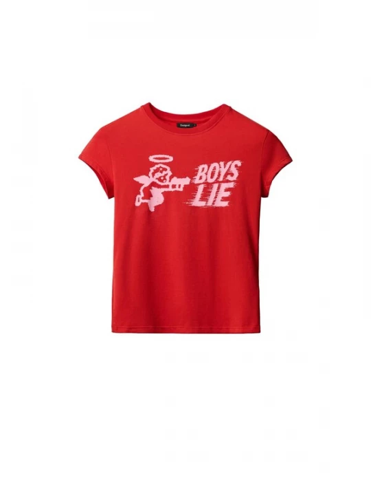 Obrázek produktu Desigual Tričko 'Boys Lie' růžová / červená