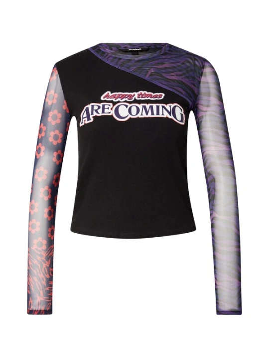 Obrázek produktu Desigual Tričko 'COBAIN' šeříková / tmavě fialová / světle červená / černá