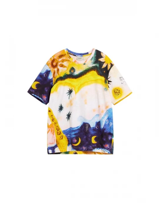 Obrázek produktu Desigual Tričko 'Cosmos' noční modrá / žlutá / oranžová / bílá
