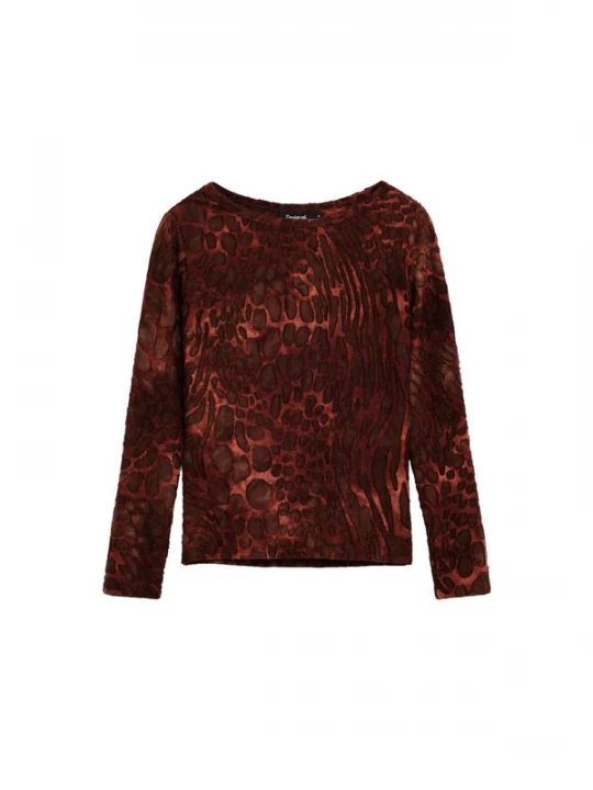 Obrázek produktu Desigual Tričko hnědá / oranžová / humrová