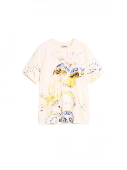 Obrázek produktu Desigual Tričko kobaltová modř / světle žlutá / bílá