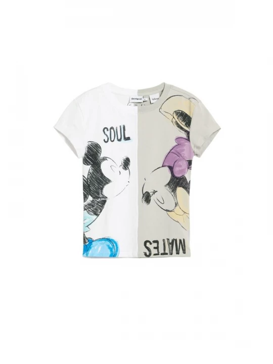 Obrázek produktu Desigual Tričko 'Mickey and Minnie Mouse™ kiss' kámen / černá / bílá