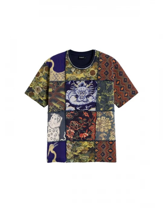 Obrázek produktu Desigual Tričko námořnická modř / hnědá / khaki / červená