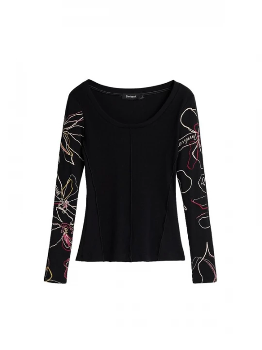 Obrázek produktu Desigual Tričko tmavě růžová / černá / přírodní bílá