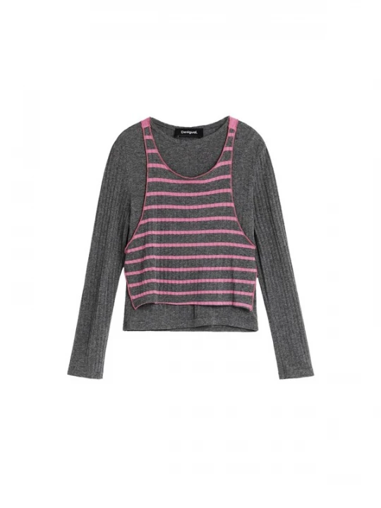 Obrázek produktu Desigual Tričko tmavě šedá / pink