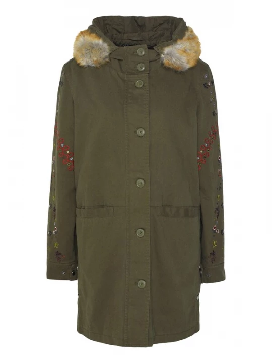 Obrázek produktu Desigual Zimní parka  marine modrá / hořčicová / khaki / ohnivá červená