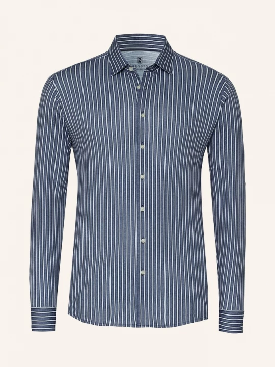 Obrázek produktu Desoto Jerseyová Košile Slim Fit modrá / tmavě modrá / bílá