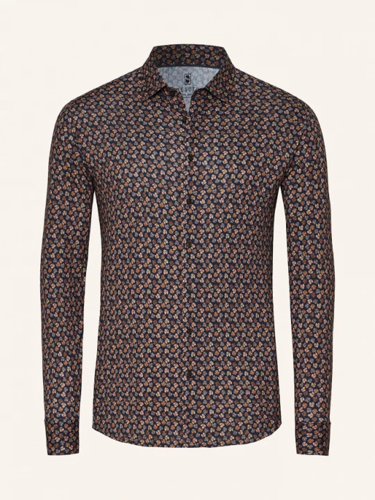 Obrázek produktu Desoto Jerseyová Košile Slim Fit tmavě modrá / lososová / tmavě oranžová