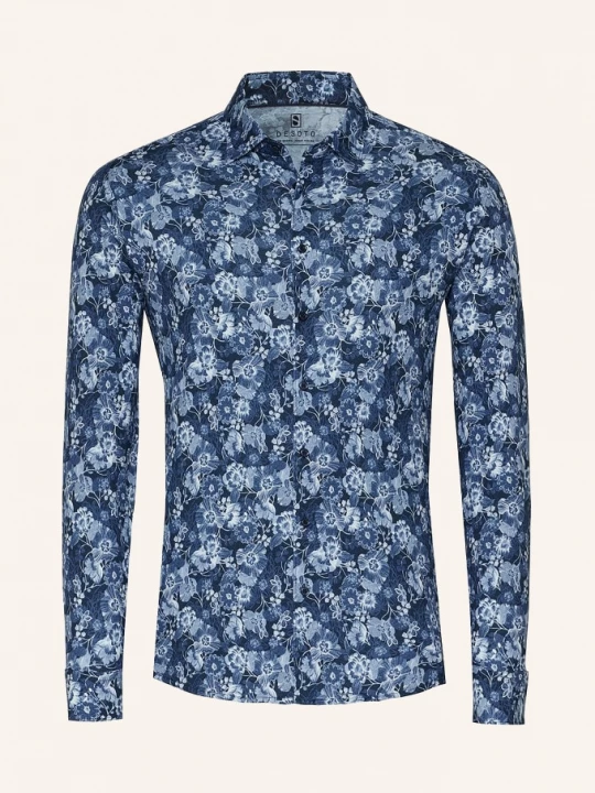 Obrázek produktu Desoto Jerseyová Košile Slim Fit tmavě modrá / tmavě modrá / bílá
