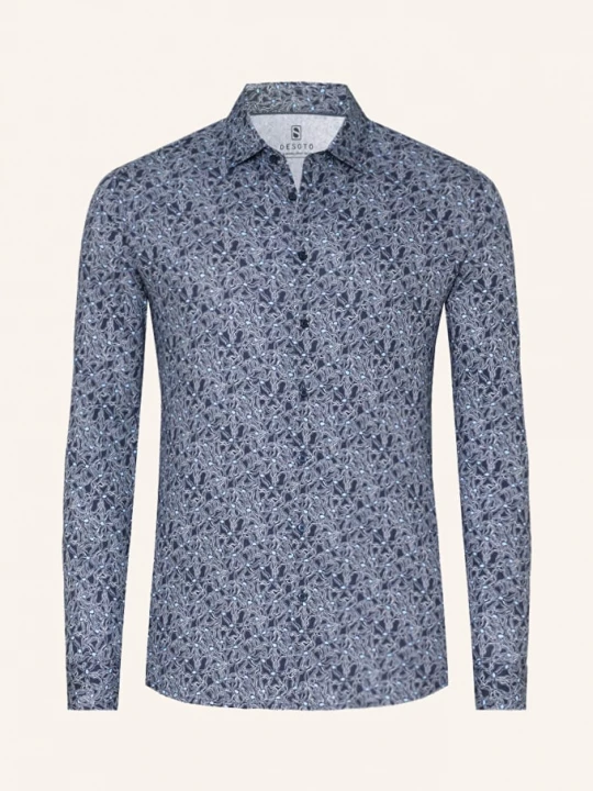Obrázek produktu Desoto Košile Z Džersejové Tkaniny Slim Fit tmavě modrá / tmavě modrá / bílá