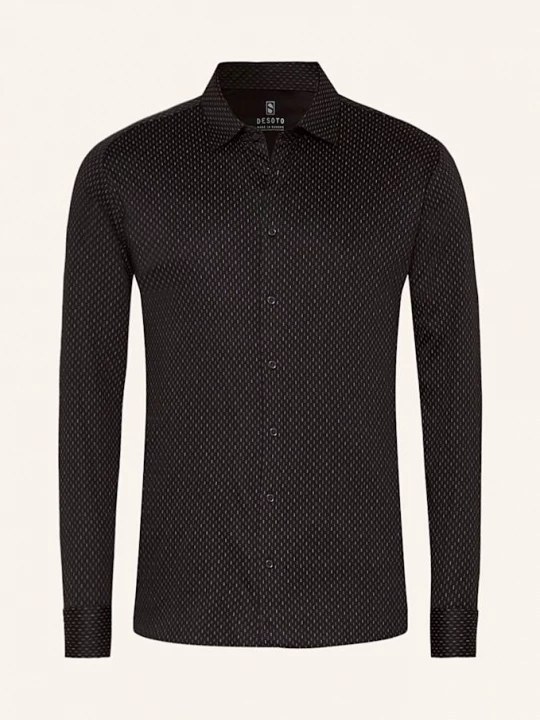 Obrázek produktu Desoto Žerzejová Košile Slim Fit černá / tmavě šedá / šedá