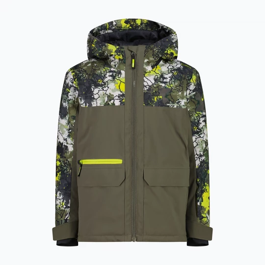 Obrázek produktu Dětská lyžařská bunda CMP 36W0714P Fix Hood olive / acido Zelená