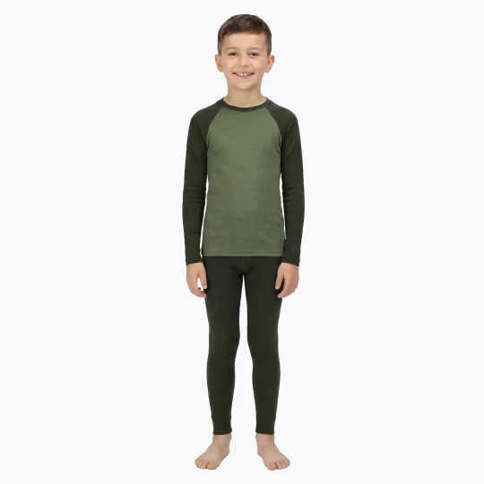 Obrázek produktu Dětská sada termoprádlaWOOLCANO Merino SET0982 khaki Zelená