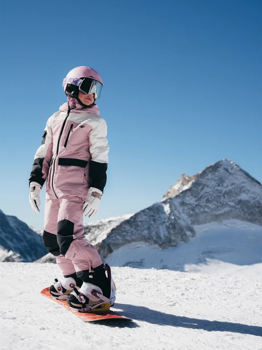 Obrázek produktu Dětská snowboardová bunda membrána 10000 - růžová 4F