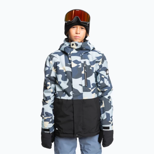 Obrázek produktu Dětská snowboardová bunda Quiksilver Mission Printed Block puzzle camo ice flow Modrá