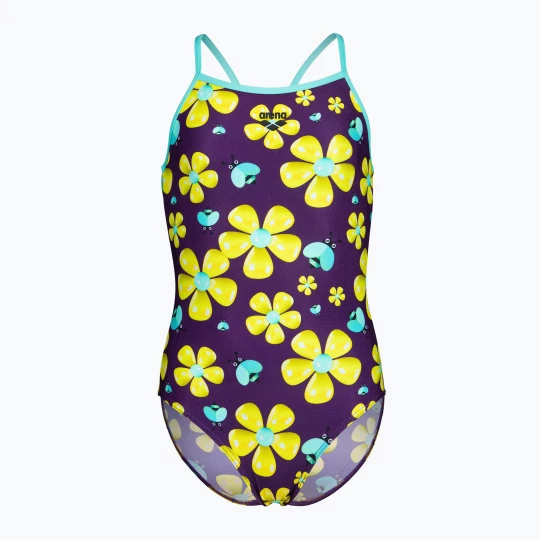 Obrázek produktu Dětské jednodílné plavky arena Spring Lightdrop Back plum multi / water Žlutá