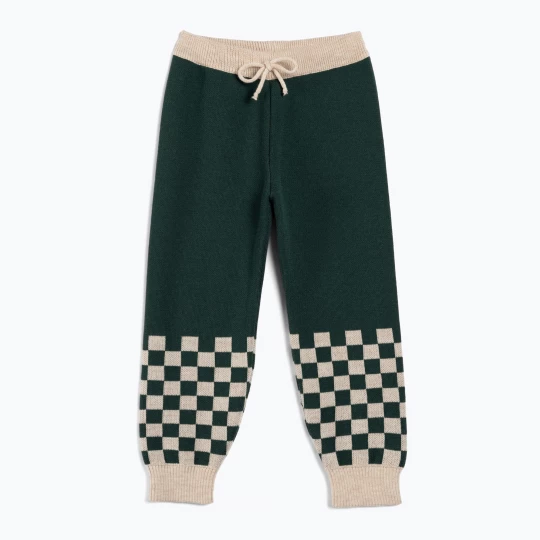 Obrázek produktu Dětské kalhoty KID STORY Merino green chessboard