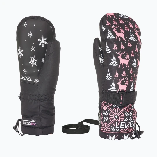 Obrázek produktu Dětské lyžařské rukavice Level Junior Mitt ninja pink šedá