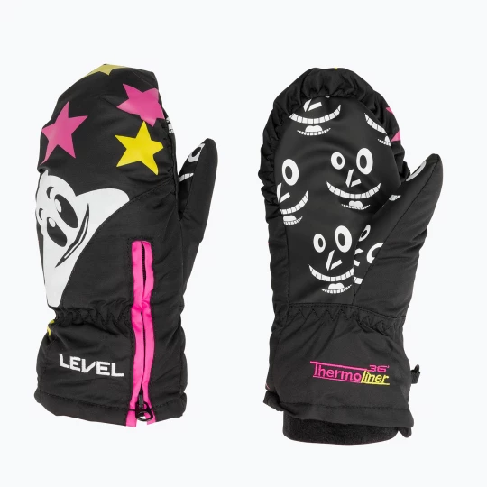 Obrázek produktu Dětské lyžařské rukavice Level Lucky Mitt ninja pink Černá