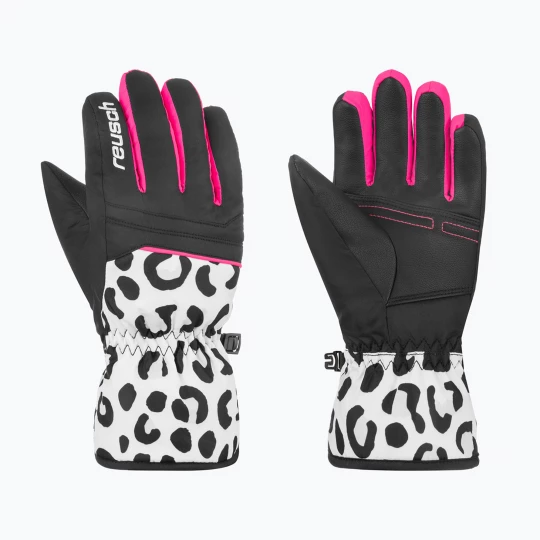 Obrázek produktu Dětské lyžařské rukavice Reusch Alan Junior white / grey leopard