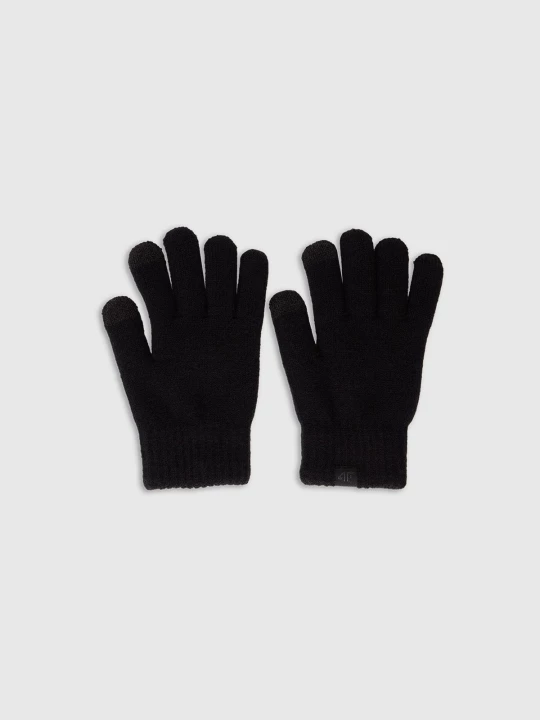 Obrázek produktu Dětské pletené rukavice Touch Screen - černé 4F černý
