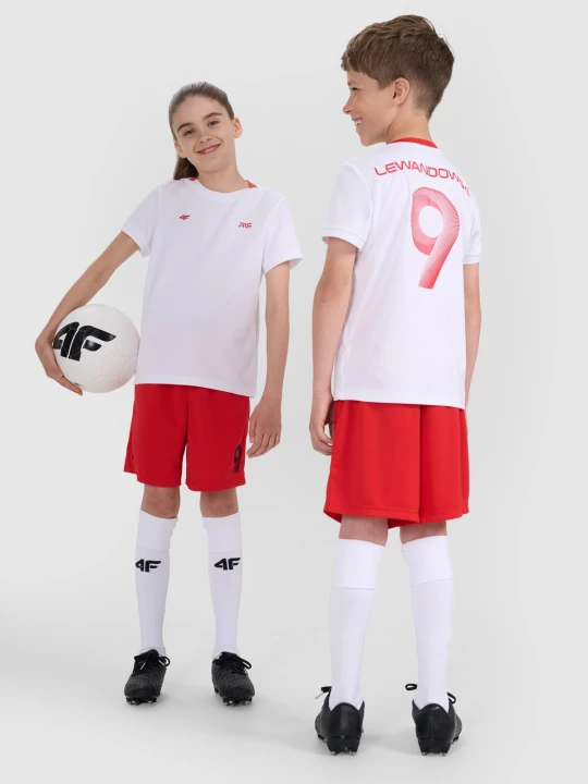 Obrázek produktu Dětské sportovní šortky 4F JUNIOR x Robert Lewandowski - červené