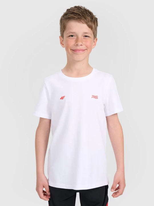 Obrázek produktu 4F Dětské tričko regular s potiskem 4F JUNIOR x Robert Lewandowski - bílé