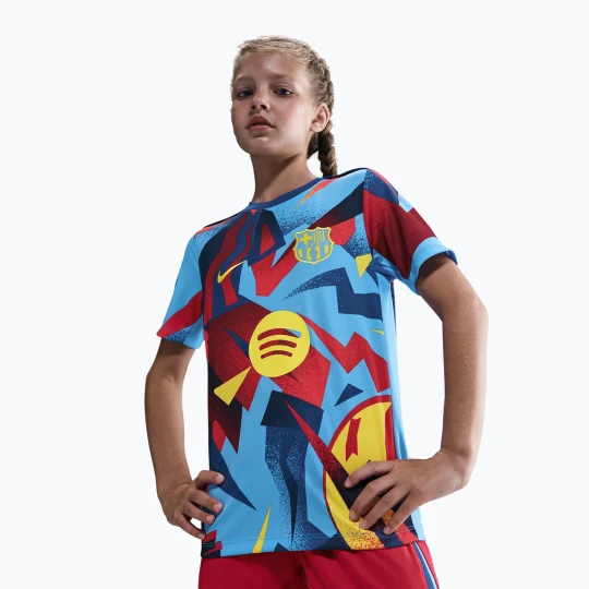 Obrázek produktu Dětský fotbalový dres Nike FC Barcelona Academy Pro SE Pre-Match Jr university blue / opti yellow