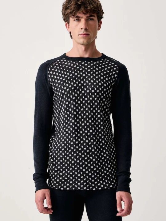 Obrázek produktu Devold termo tričko s dlouhým rukávem pánské vlněné Signature Merino námořnická modř