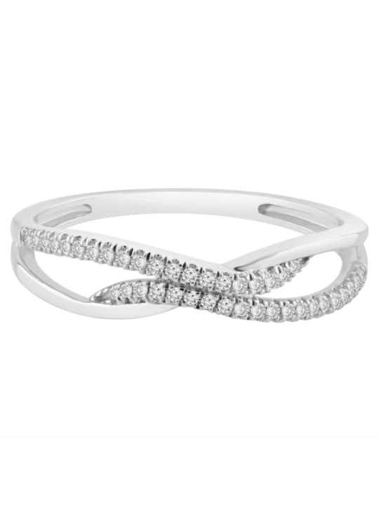 Obrázek produktu Diamant Exquis Prsten 'Ring aus 375 Weißgold mit Diamant' stříbrná