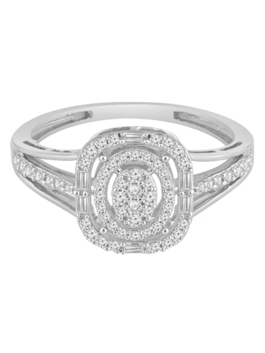 Obrázek produktu Diamant Exquis Prsten 'Ring aus 375 Weißgold mit Diamant' stříbrná