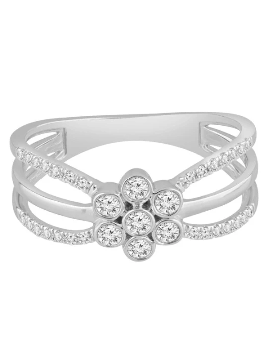 Obrázek produktu Diamant Exquis Prsten 'Ring aus 585 Weißgold mit Diamant' stříbrná