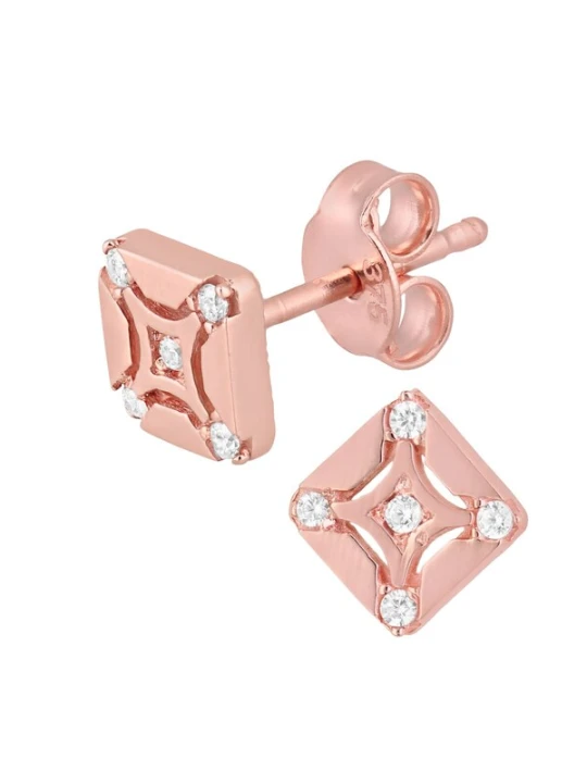 Obrázek produktu DIAMANT LETERNEL Náušnice 'Ohrstecker aus 375 Roségold mit Zirkonia in Roségold' růžově zlatá DIAMANT L'ÉTERNEL