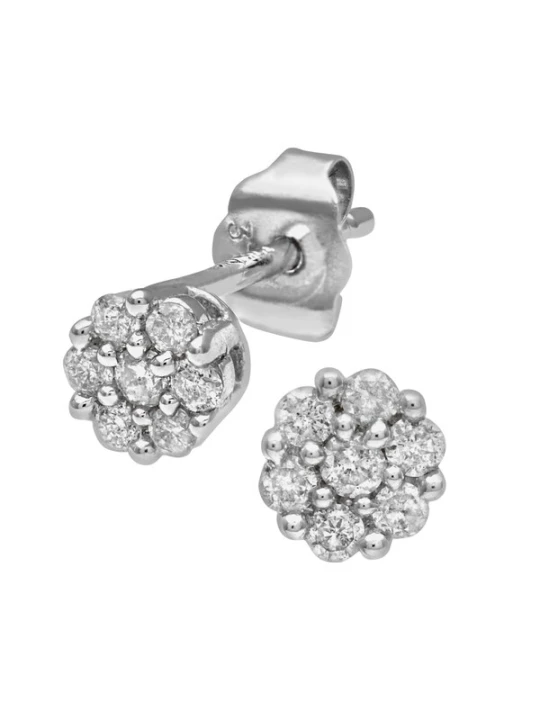 Obrázek produktu DIAMANT LETERNEL Náušnice 'Ohrstecker aus 375 Weißgold mit Diamant' stříbrná DIAMANT L'ÉTERNEL